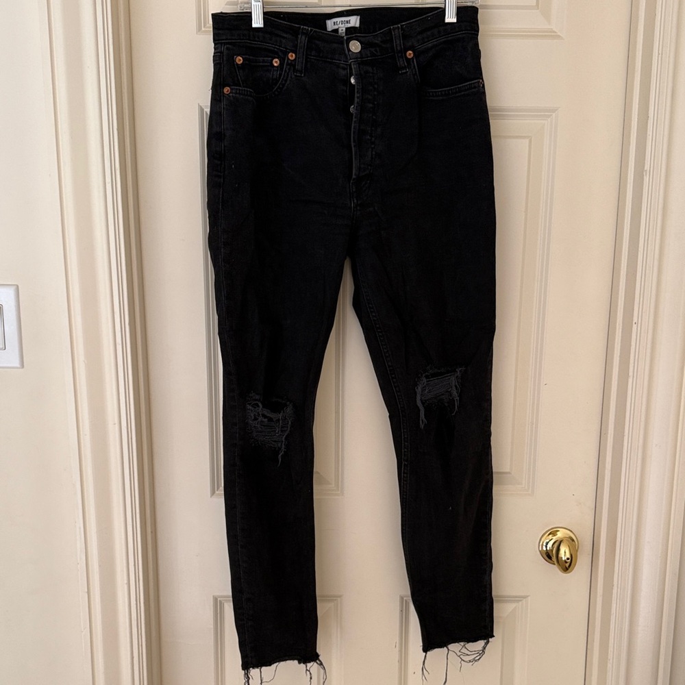 Re/Done Black Straight Leg Jeans